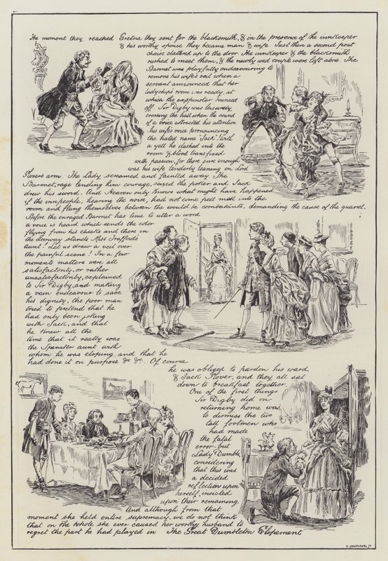 Wielka ucieczka Dumbletona (grawerowanie) autorstwa English School