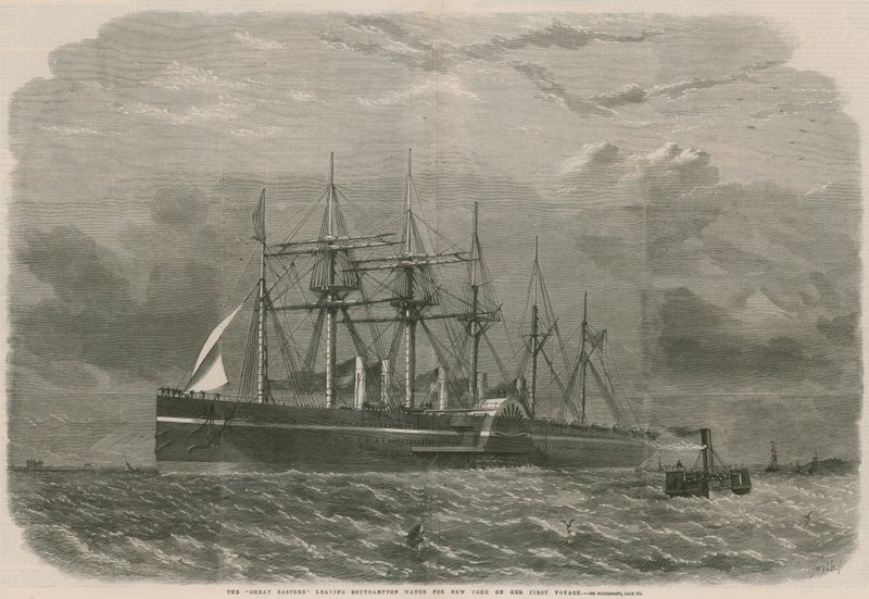 Great Eastern opuszcza wodę z Southampton do Nowego Jorku w swoją pierwszą podróż autorstwa English School
