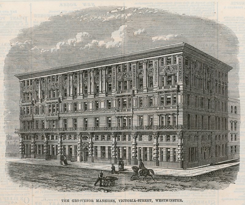 Grosvenor Mansions, Victoria Street, Westminster, Londyn autorstwa English School