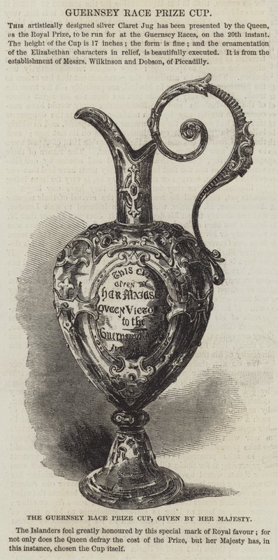 Puchar Guernsey Race Prize Cup, przyznawany przez Jej Wysokość (rycina) autorstwa English School