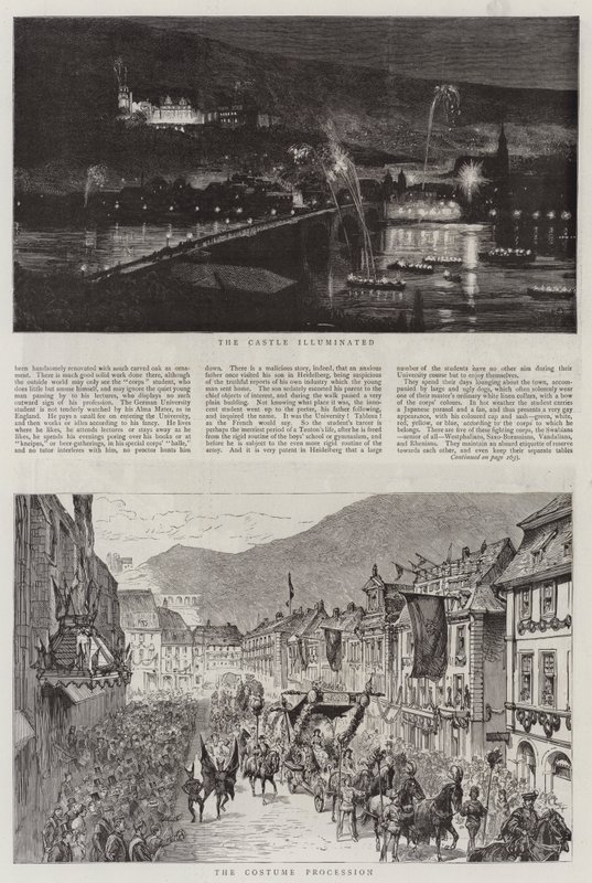 Festyny w Heidelbergu (grawerowanie) autorstwa English School