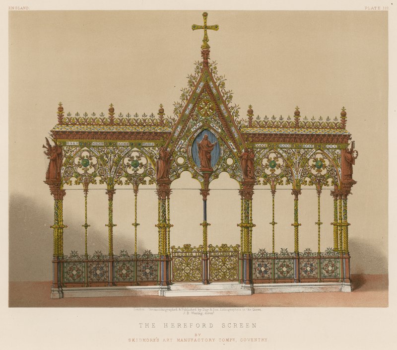 Ekran Hereford autorstwa Skidmores Art Manufactory Company, Coventry autorstwa English School