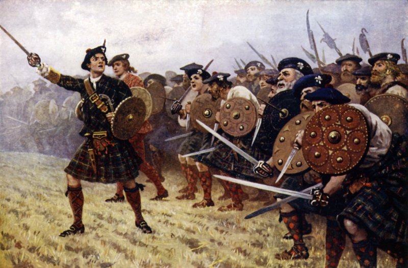 Górale w bitwie pod Prestonpans autorstwa English School