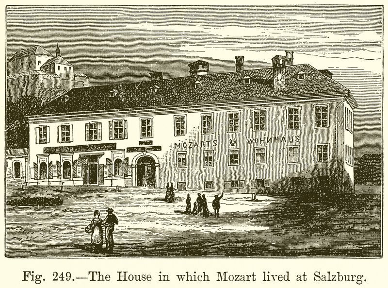 Dom, w którym mieszkał Mozart w Salzburgu autorstwa English School
