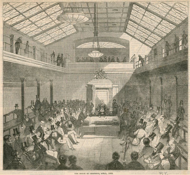 Izba Gmin, Westminster, Londyn, kwiecień 1844 r. autorstwa English School