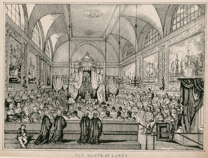 Izba Lordów, Westminster, Londyn autorstwa English School