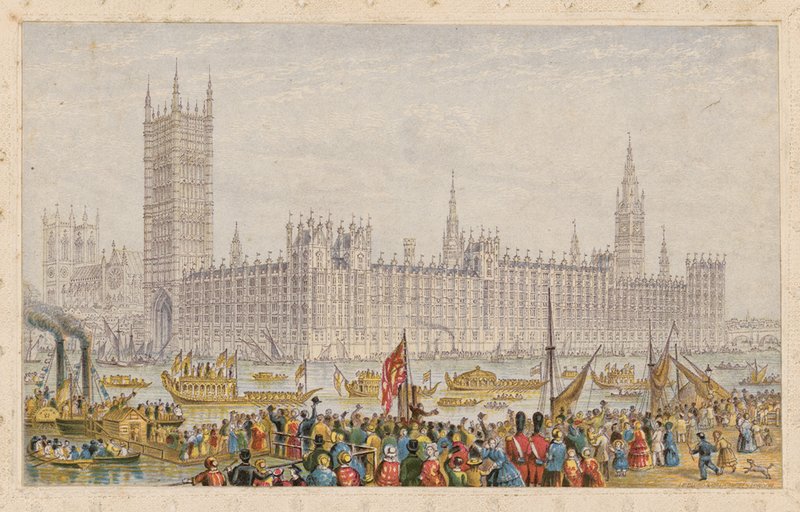 Houses of Parliament, Pałac Westminsterski, Londyn autorstwa English School