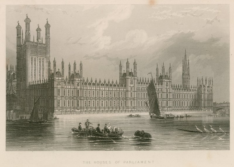 Houses of Parliament, Pałac Westminsterski, Londyn autorstwa English School