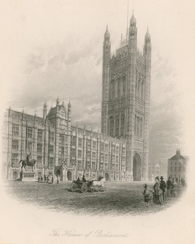 Houses of Parliament, Westminster, Londyn autorstwa English School