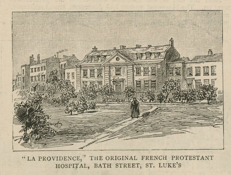 Hugenoci w Anglii: La Providence, oryginalny francuski szpital protestancki, Bath Street, St Lukes autorstwa English School