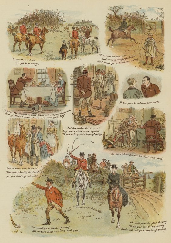 Dzień polowania (chromolitho) autorstwa English School