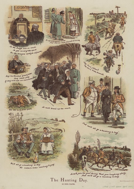 Dzień polowania (chromolitho) autorstwa English School