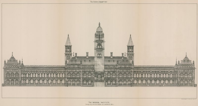 Imperial Institute: projekt Aston Webb i E Ingress Bell autorstwa English School