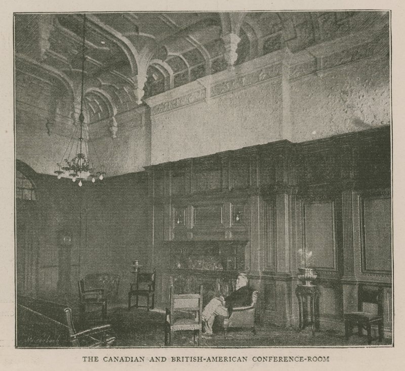Imperial Institute: kanadyjska i brytyjsko-amerykańska sala konferencyjna autorstwa English School