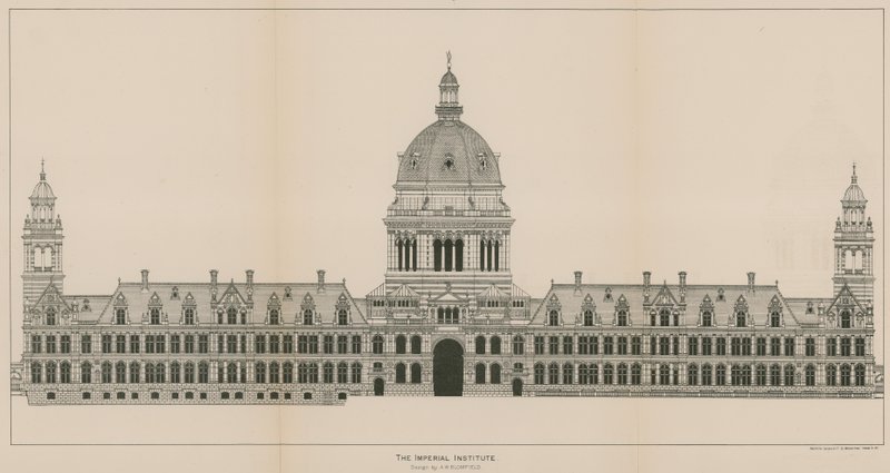 Imperial Institute, projekt A W Blomfield autorstwa English School