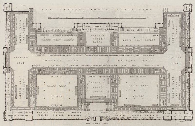 Wystawa Międzynarodowa, Plan Galerii (grafika) autorstwa English School