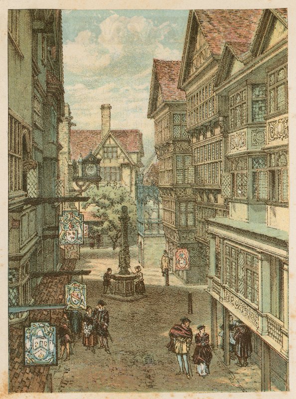 Międzynarodowa Wystawa Zdrowia w South Kensington, 1884: stara londyńska ulica autorstwa English School