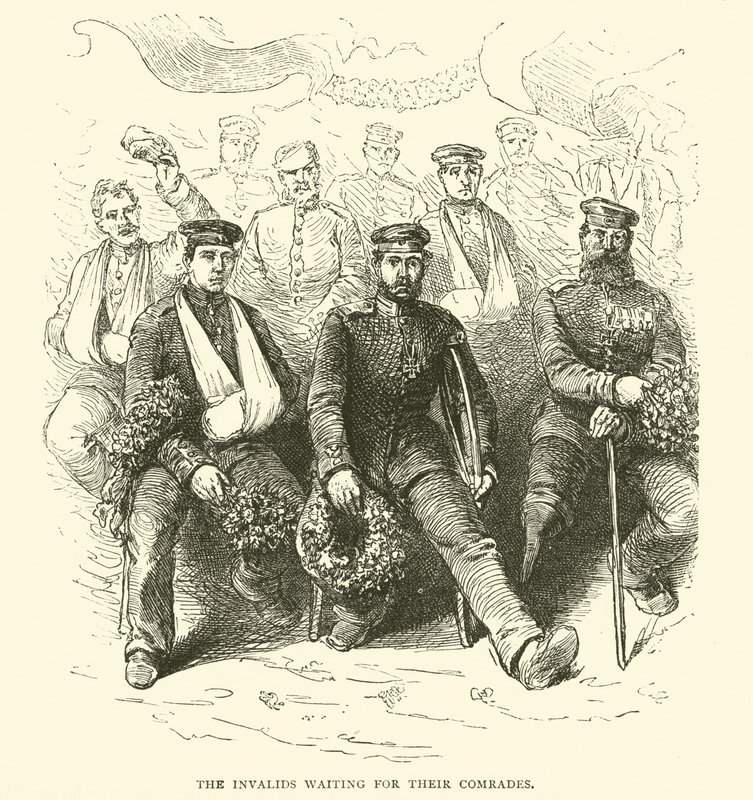 Inwalidzi czekają na swoich towarzyszy, 1871-2 autorstwa English School