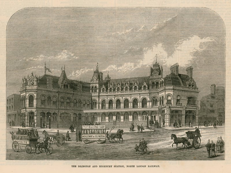 Stacja Islington i Highbury, North London Railway autorstwa English School