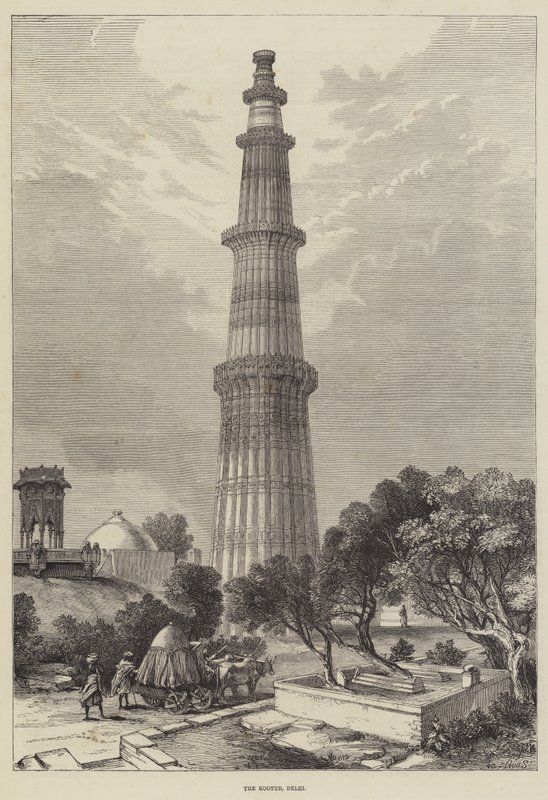 Kootub, Delhi (grawerowanie) autorstwa English School