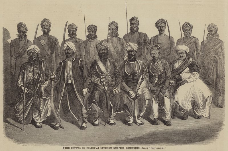 Kotwal policji w Lucknow i jego asystenci (rycina) autorstwa English School