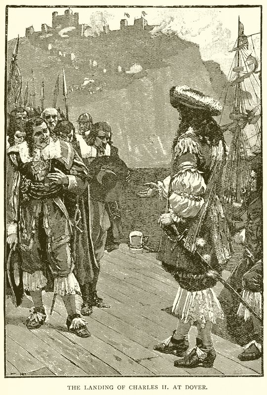 Lądowanie Karola II w Dover autorstwa English School