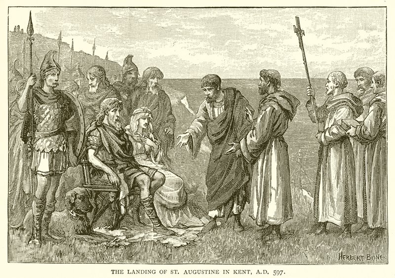 Lądowanie św. Augustyna w Kent, 597 r. autorstwa English School