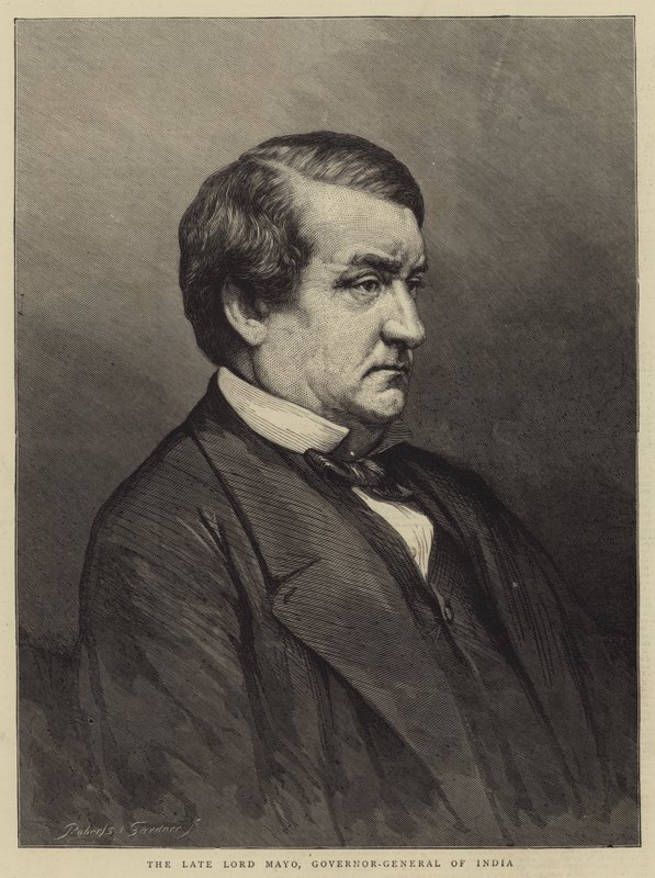 Późny Lord Mayo, Generalny Gubernator Indii (Grawerowanie) autorstwa English School
