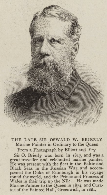 Późny Sir Oswald W Brierly (rycina) autorstwa English School