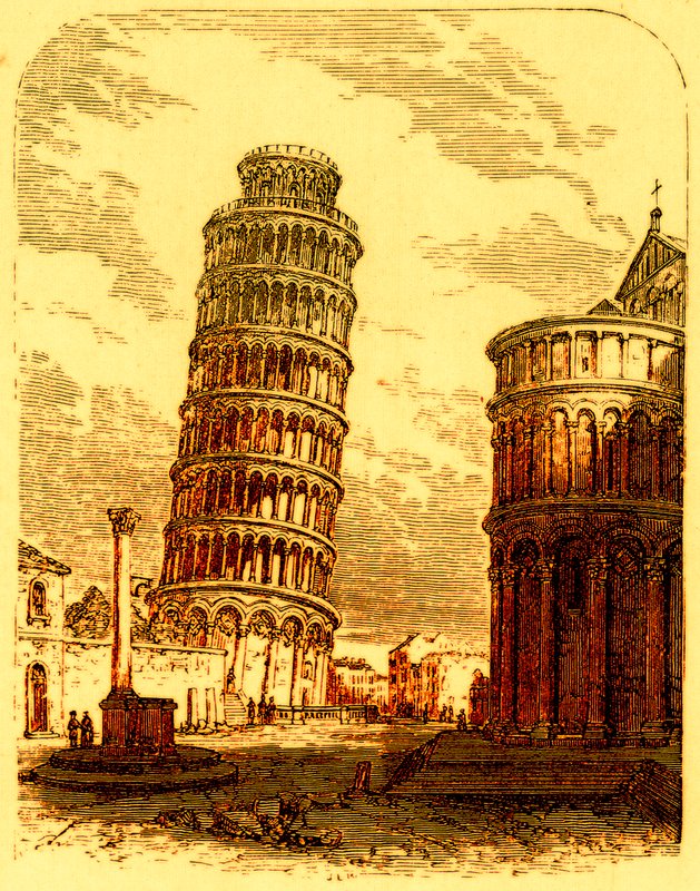 Krzywa wieża i apsyda katedry, Piza, ilustracja z The World as it Is George