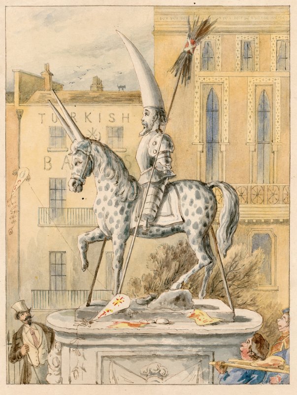 Pomnik Leicester Square 17 października 1866 r autorstwa English School