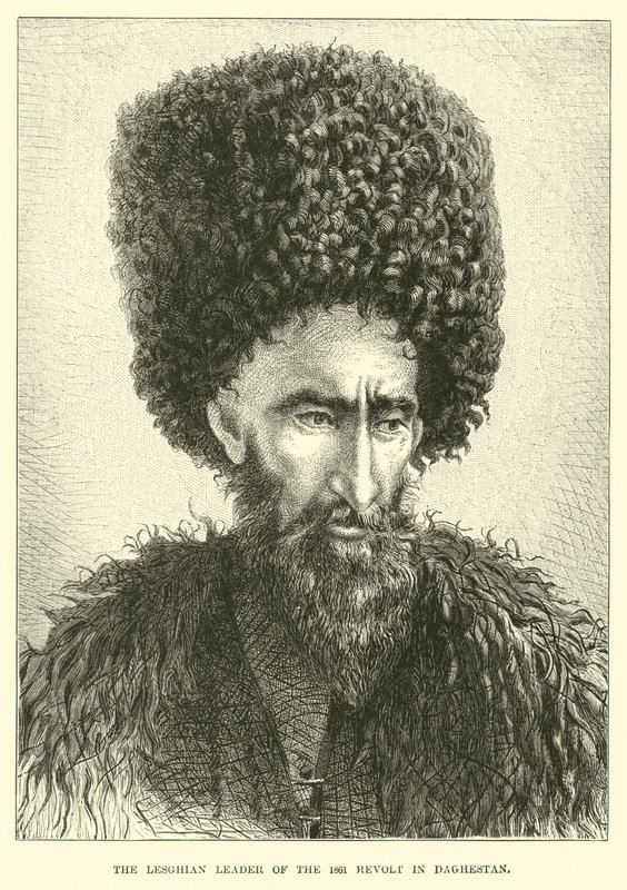 Leghiański przywódca buntu 1861 w Daghestanie autorstwa English School