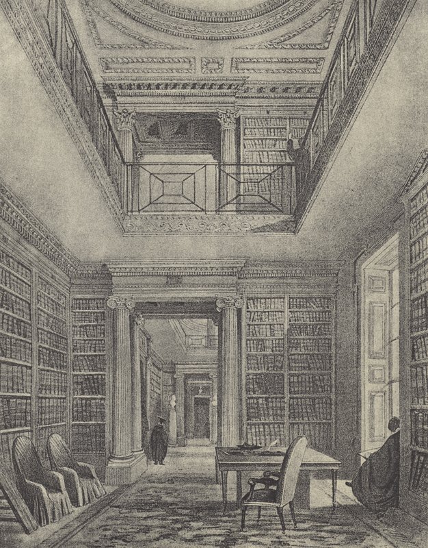 Biblioteka, 1844 (grawiura) autorstwa English School