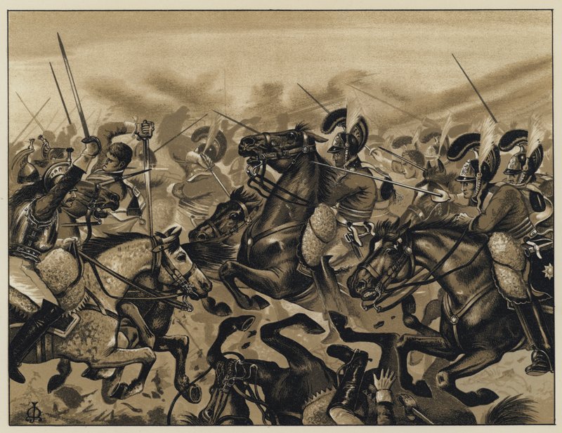 Gwardia przyboczna pod Waterloo autorstwa English School