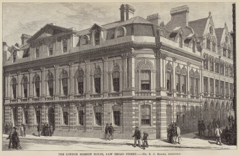 Londyński Dom Misyjny, New Broad Street (rycina) autorstwa English School