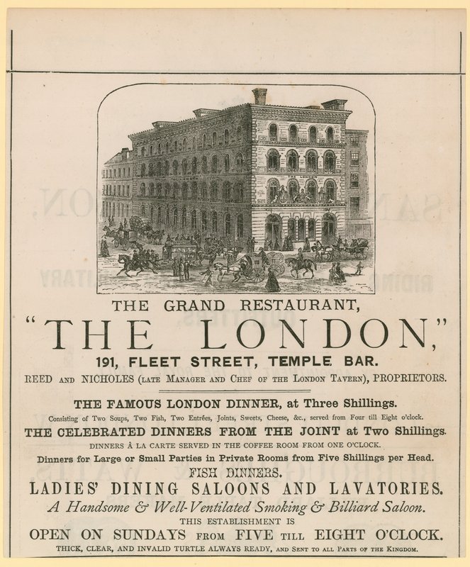The London, restauracja, 191 Fleet Street, Temple Bar autorstwa English School