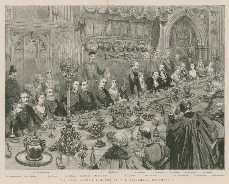 Bankiet Lorda Burmistrzów w Guildhall, Londyn, 9 listopada 1887 r. autorstwa English School
