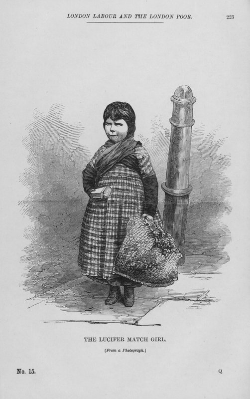 Dziewczyna z zapałkami Lucyfera (rycina) autorstwa English School