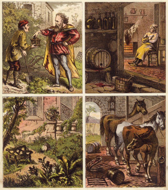 Magiczna szkatułka (kolorowa litografia) autorstwa English School