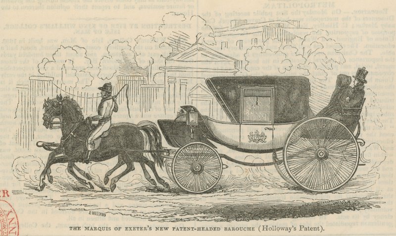 Marquis of Exeters nowy, opatentowany Barouche autorstwa English School