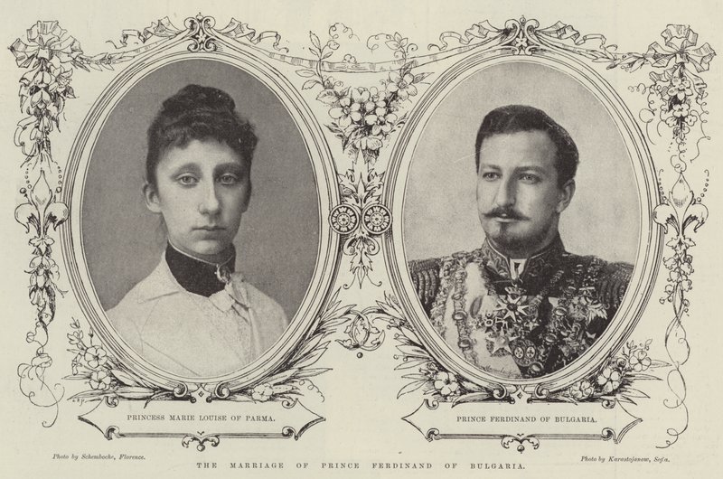 Ślub księcia Ferdynanda Bułgarii (rycina) autorstwa English School