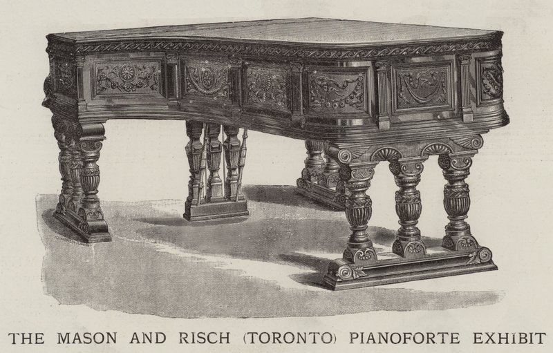 Ekspozycja Pianoforte Mason and Risch (Toronto) (rycina) autorstwa English School
