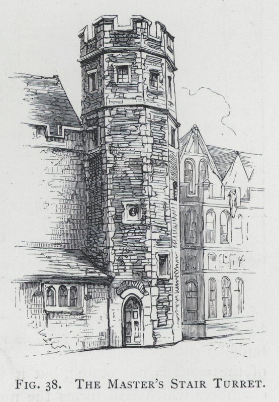 Wieżyczka schodowa Mistrza (grawerowanie) autorstwa English School