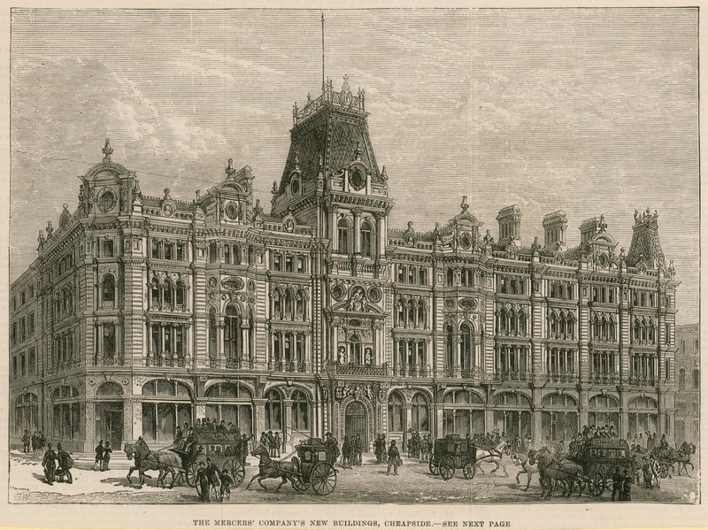 Nowe budynki The Mercers Company, Cheapside, Londyn autorstwa English School