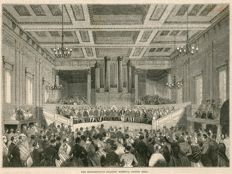 Spotkanie Metropolitan Drapers w Exeter Hall w Londynie autorstwa English School