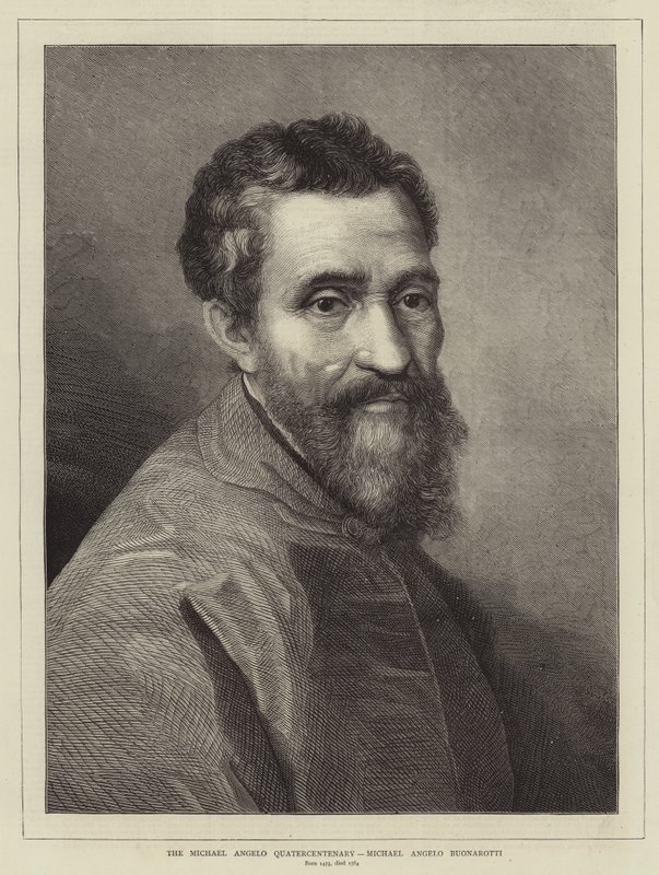 Cztersetlecie Michała Anioła, Michelangelo Buonarroti (rycina) autorstwa English School