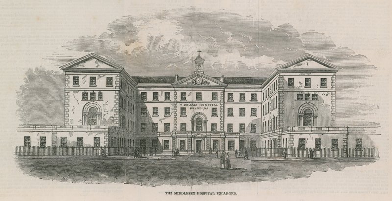 Powiększony szpital Middlesex autorstwa English School