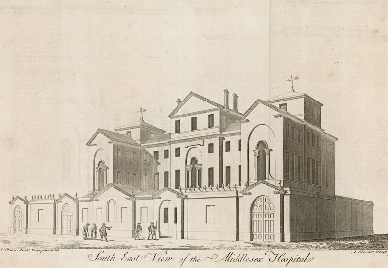 Szpital Middlesex, w pobliżu Oxford Street autorstwa English School