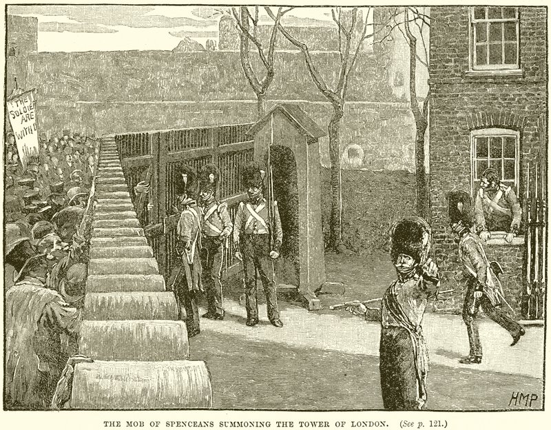 Mob of Spenceans wzywający Tower of London autorstwa English School