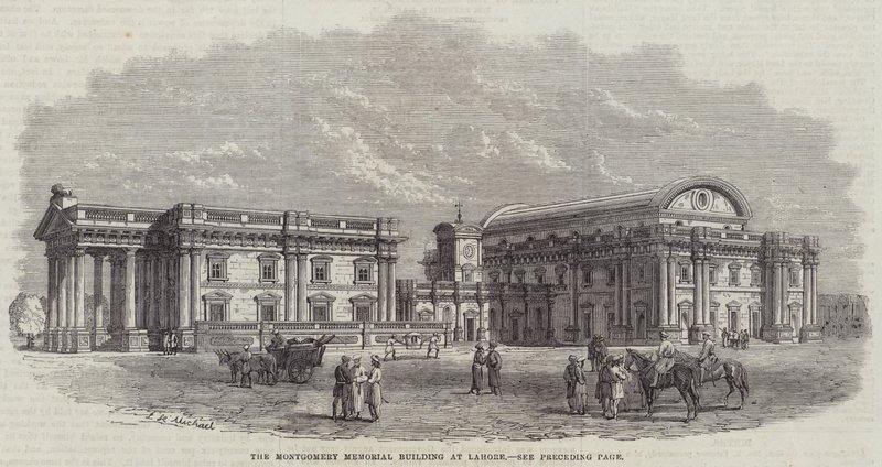 Montgomery Memorial Building w Lahore (grawerowanie) autorstwa English School